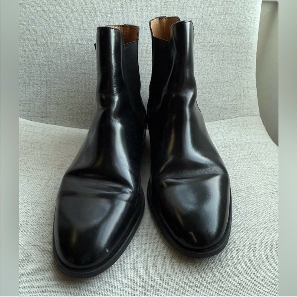 COS Black Ankle Boots with Polished Leather Finish